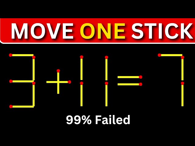 ✖️🪵 Move Just ONE Stick to Fix This Equation! 🤔✨