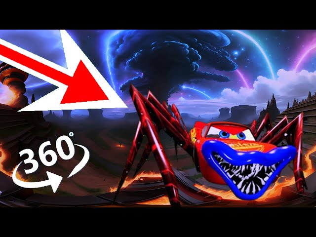 FIND McQueen.  Giant Lightning McQueen Spider Monster - looking for a challenge 360° VR video