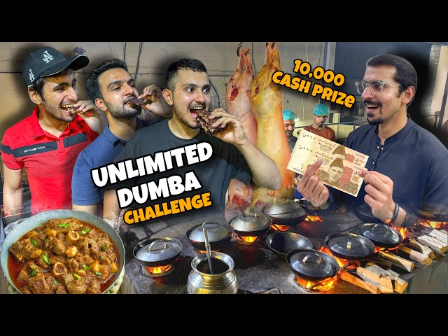 10,000 ka Dumba Eating Challenge - Rosh, BBQ, Karahi & Chapal Kabab in Lahore, Pakistan