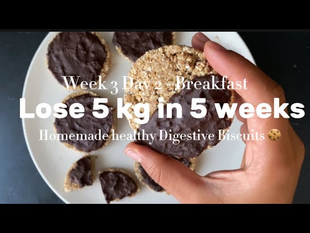 Week 3 Day 2- Breakfast - Lose 5 kg in 5 weeks - baked healthy Digestive Biscuits Recipe