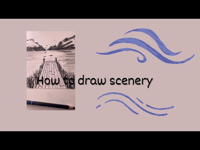 Very easy to draw a scenery with me #art #scenery