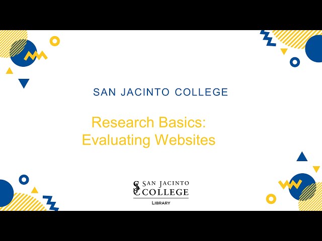 Research Basics: Evaluating Websites