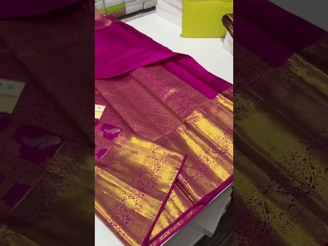 Pure handloom 4 d tissue silk saree with Meenakari border😍Free shipping  Silk mark certified