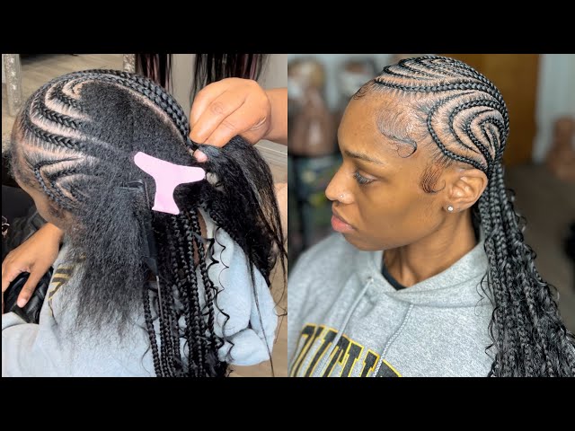 NEW TRENDING LATTO BRAIDS🔥FREESTYLE STRAIGHT BACKS TUTORIAL