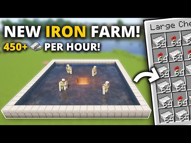 Minecraft NEW IRON Farm in 1.21+ Bedrock & PE | 450+ P/H!