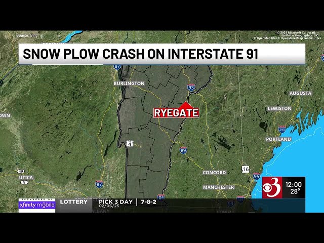 Woman hits VTrans plow on Interstate 91