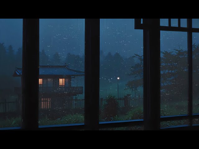 Piano Music and Rain Sounds on the Rooftop in the Forest 🌴 Relaxing Sounds for Deep Sleep