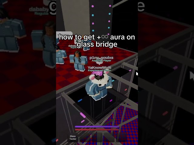 how to get +♾️ aura on glass bridge  #roblox #squidgameinroblox #squidgameroblox #robloxedit #funny