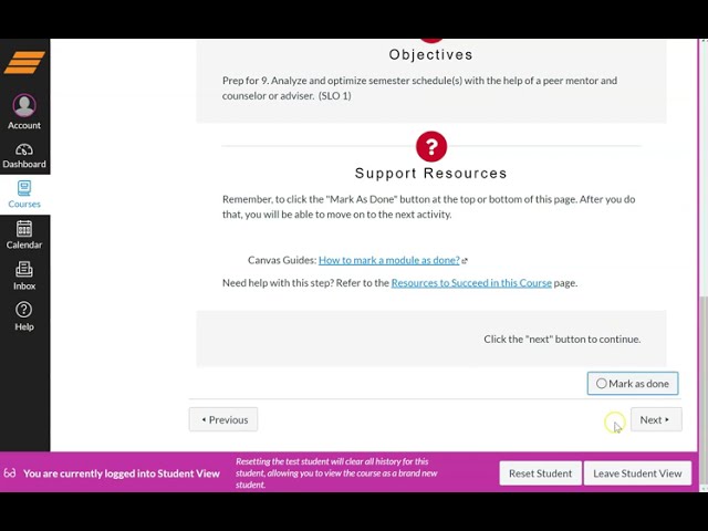 Mark As Done - Student Canvas Tutorial