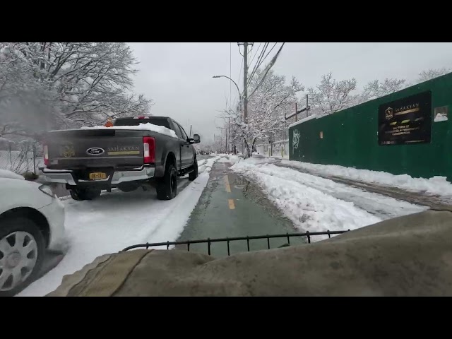 Snowy NYC Bike Ride to Calvert Vaux Park, Brooklyn on Surly Ogre