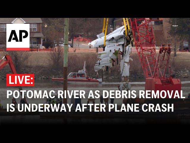 LIVE: View of the Potomac River as debris removal is underway after plane crash near D.C.