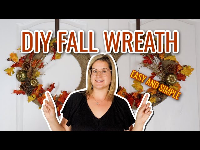 EASY AND SIMPLE FRONT DOOR WREATH FOR FALL | DOLLAR STORE DECOR | DIY BUDGET FRIENDLY WREATH IDEAS