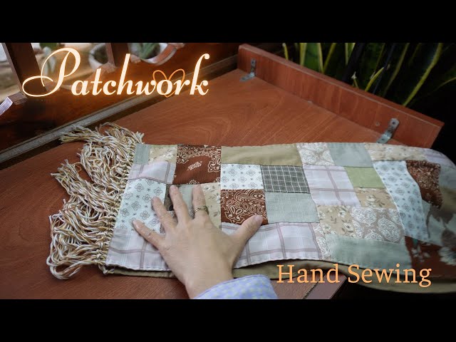 I sewed this scarf from 101 fabric scraps | Patchwork Ideas | Hand Sewing | Yuu Pham