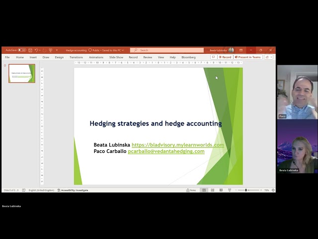 Hedge accounting and hedging in banks