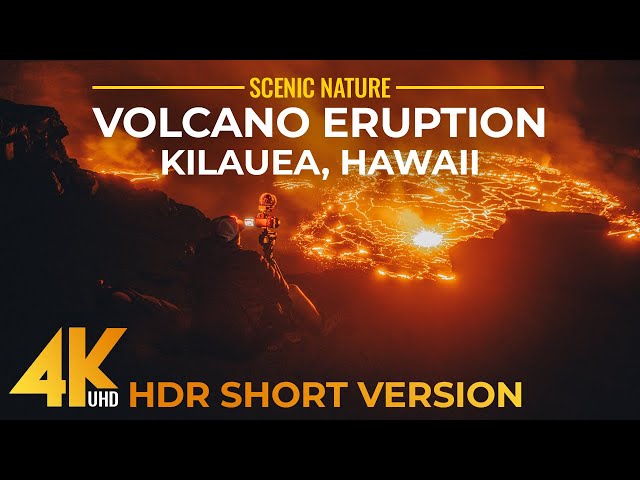 2023 Eruption of the Hawaiian Volcano - 4K HDR Views of Kilauea Volcano Bubbling Lava, Big Island