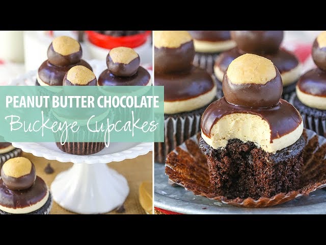 Peanut Butter Chocolate Buckeye Cupcakes