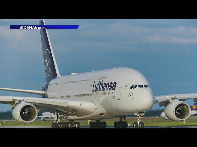 Largest passenger plane to fly from Denver to Germany