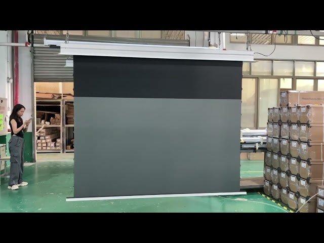 XYscreens In-ceiling Recessed ALR Motorized Screen HCL1-Black Crystal in the workshop