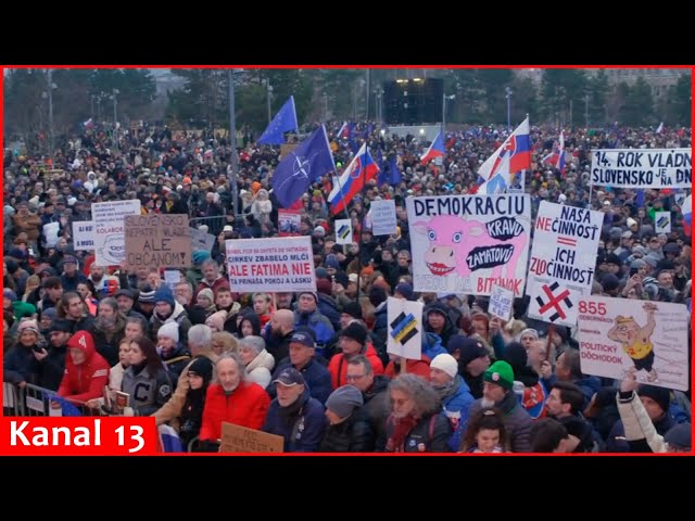 "We are not slaves of Russia"- Thousands of people in Slovakia protest against pro-Russian policies