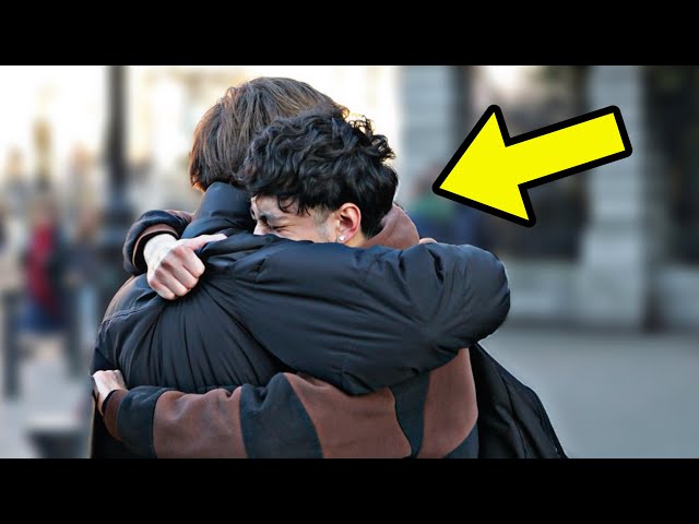 HUGGING STRANGERS THEN CRYING PRANK