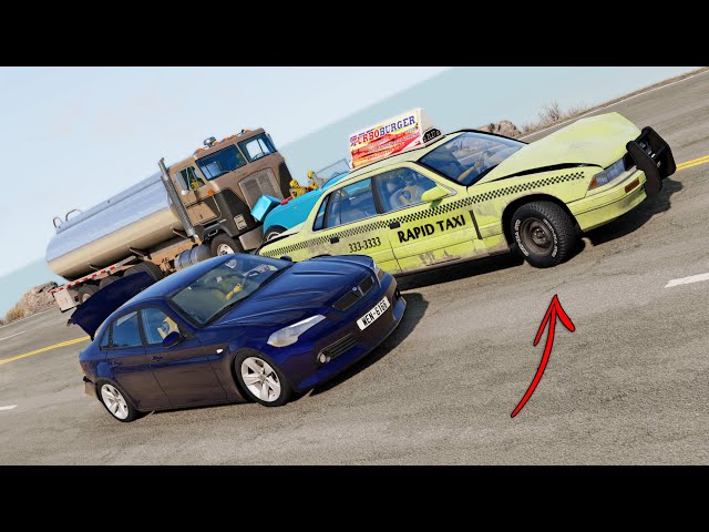 BeamNG Drive - Cars vs Angry Taxi #3 (RoadRage)