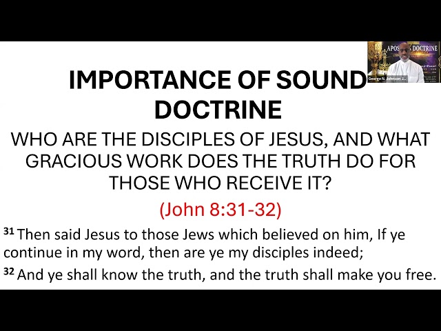 "IMPORTANCE OF SOUND DOCTRINE"(Part 2)