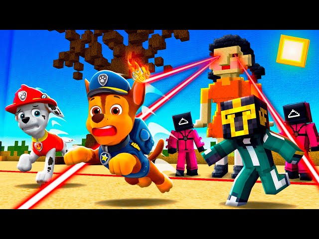 PAW PATROL PARTICIPA EN EL JUEGO DEL CALAMAR 2 EN MINECRAFT 😱