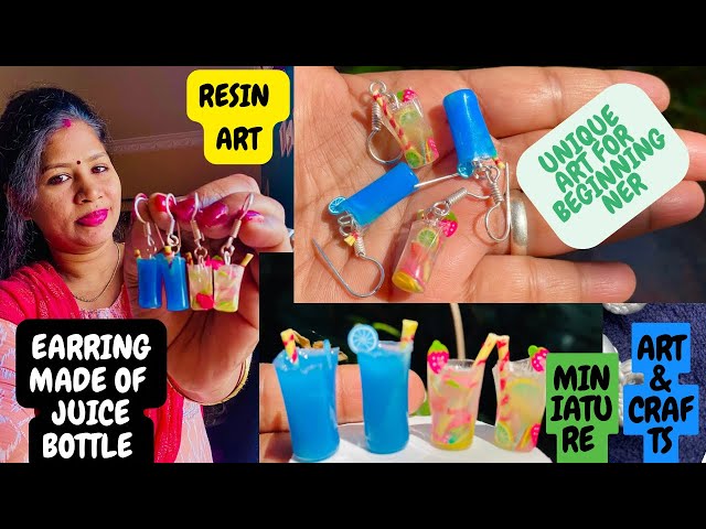 Easy miniature craft and jewellery making |Unique art making |5min craft | DIY artwork|resin earring