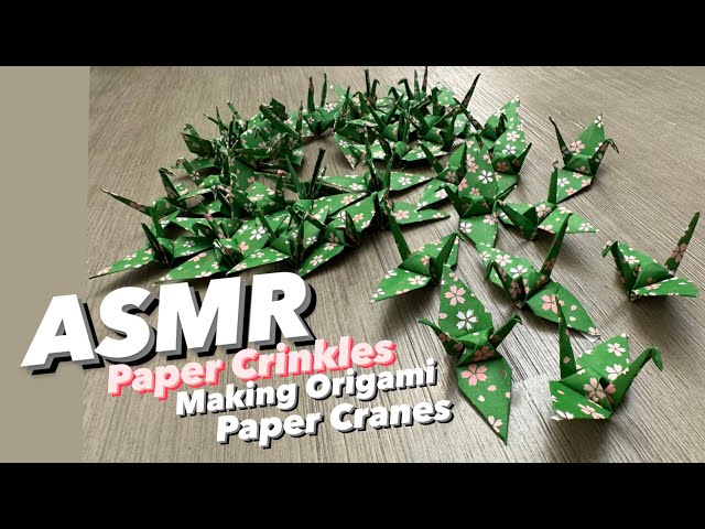 Asmr Paper Crinkles Sounds - Relaxing and Fold Origami Paper Cranes POV (no talking)