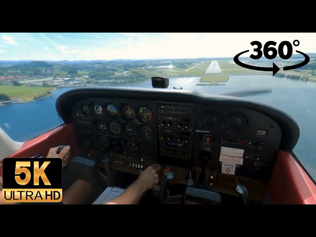 VR 360 Cessna Cockpit Landing with ATC