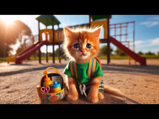 Why Is The Little Orange Cat Crying? He Looks So Sad#cartoon#animation#funny#cat