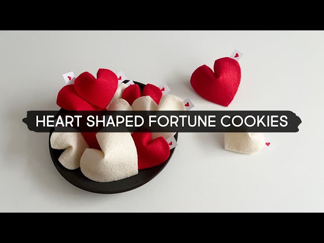 Making Heart Shaped Felt Fortune Cookies