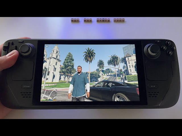 Grand Theft Auto 5 GTA V - high settings - Steam Deck handheld gameplay