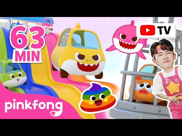 Learn Colors for Kids 🌈 | Cars, Hoi, Baby Shark | Rainbow Poo-Poo | Pinkfong Colors for Kids