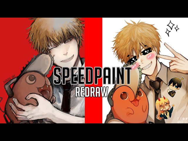 Denji y Pochita [Speedpaint] - Chainsaw man / チェーンソーマン