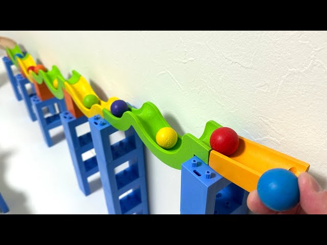 Marble Run Race☆TrixTrack wave slope 2-stage & large orange crane