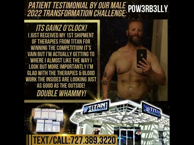 Congratulations to our first Titan Transformation male patient winner Pow3rB3lly!