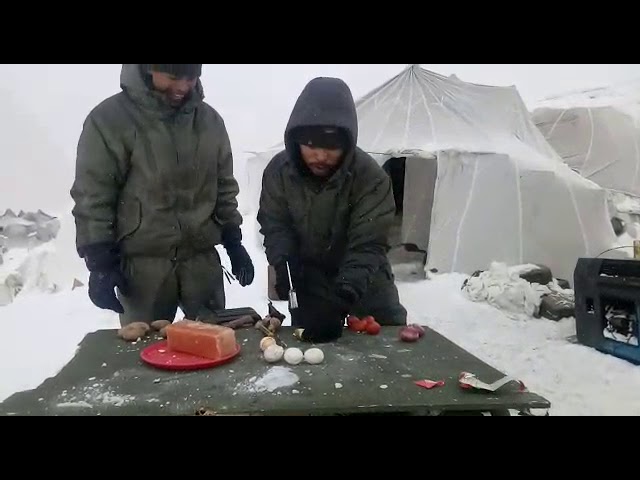 Indian Army ration turn into stones in glacier  Heads off my army