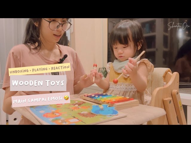 [Eng Sub] Cheap Toys That Make Children Forget Screen Time! Haul Wooden Toys: Xylophone & Puzzle