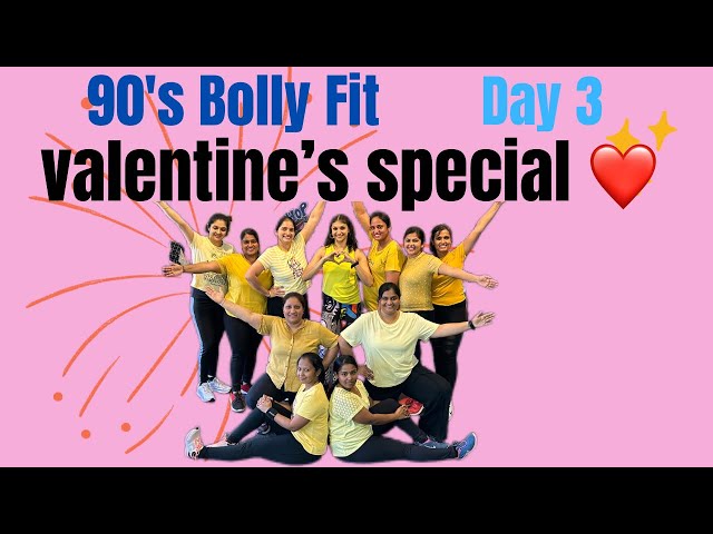 90‘s Bolly Fit | Day 3, Valentine's Special ❤️| Jaanam Samjha Karo | Beginner Dance Fitness |