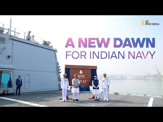 PM Modi at the Commissioning of Indian Naval Ships Surat, Nilgiri & Vaghsheer