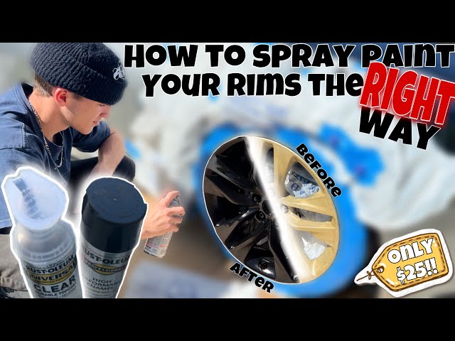 How to spray paint your rims GLOSS black the RIGHT way