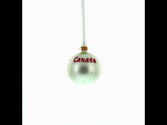 Flag of Canada Blown Glass Ball Christmas Ornament 3.25 Inches (KK-0852-80)