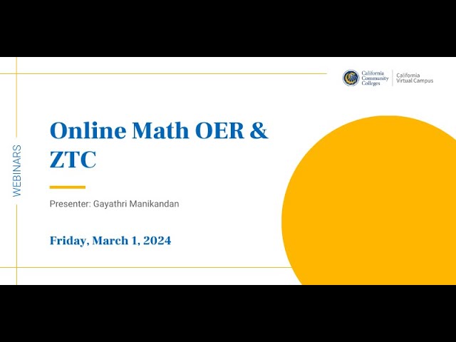 Online Math OER & ZTC