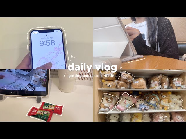 getting back into a schedule 🎧 working at cafes, skincare routine, grocery shopping, productive vlog