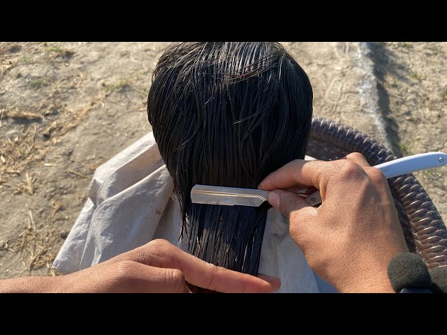 The most realistic barbershop Haircut ever in my village