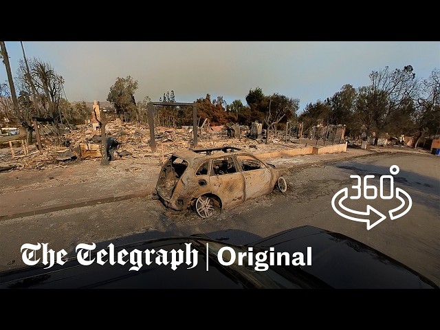 LA fires: Interactive 360° drive-through of burnt California streets | 4K VR