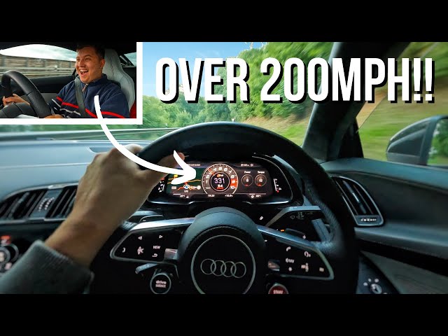 Driving Over 200mph on the AUTOBAHN (NO SPEED LIMIT) In An Audi R8 RWD Performance