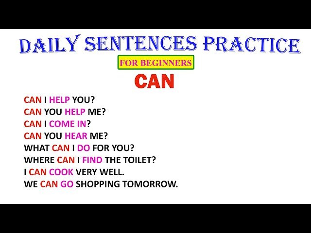 CAN | Daily Sentences Practice