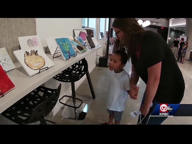 Kids show off artwork at HALO Learning Center